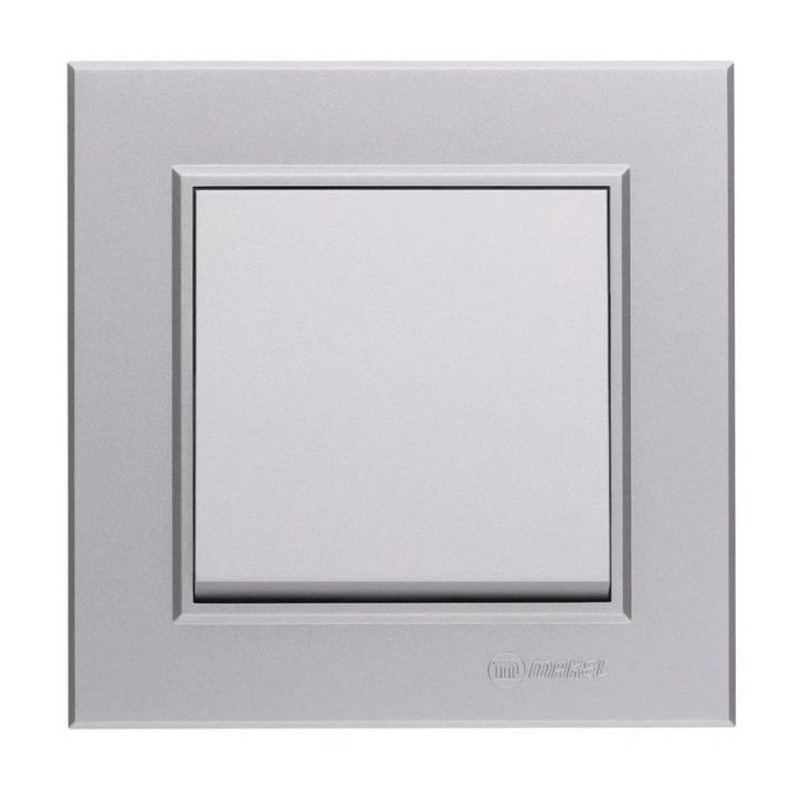 Изображение Выключатель 1-кл. СП Karea 10А IP20 сереб. Makel 56065001