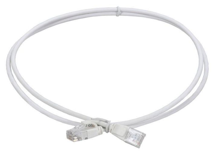 Изображение Патч-корд кат.5E UTP LSZH 2м slim колпачок с язычком бел. ITK PC08-C5EUL-2M-SL-WT