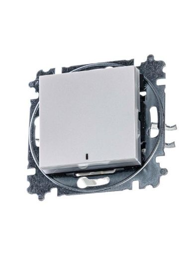Изображение Выключатель 1-кл. СП Levit IP20 с подсветкой жемчуж./ледяной ABB 2CHH590146A6068