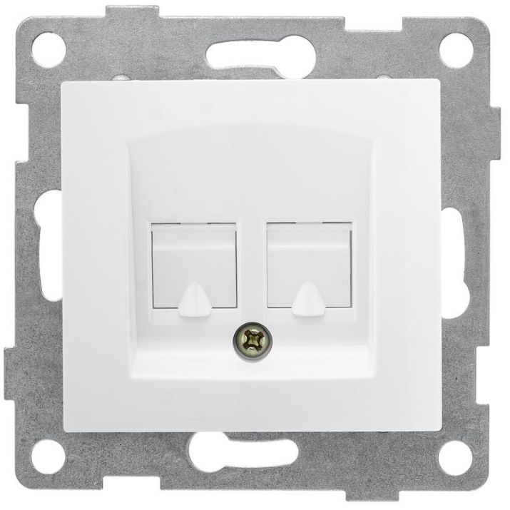 Изображение Розетка компьютерная 2-м СП Bravo RJ45 механизм бел. GUSI С10К2-001