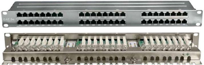 Изображение Патч-панель 19дюйм 1U кат.5E полн. экранир. 48 портов RJ45 Dual IDC PPHD-19-48-8P8C-C5E-SH-110D высок. плотности Hyperline 420641