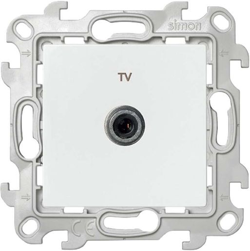 Изображение Розетка телевизионная оконечная TV СП Simon 24 IP20 механизм бел. Simon 2450476-030