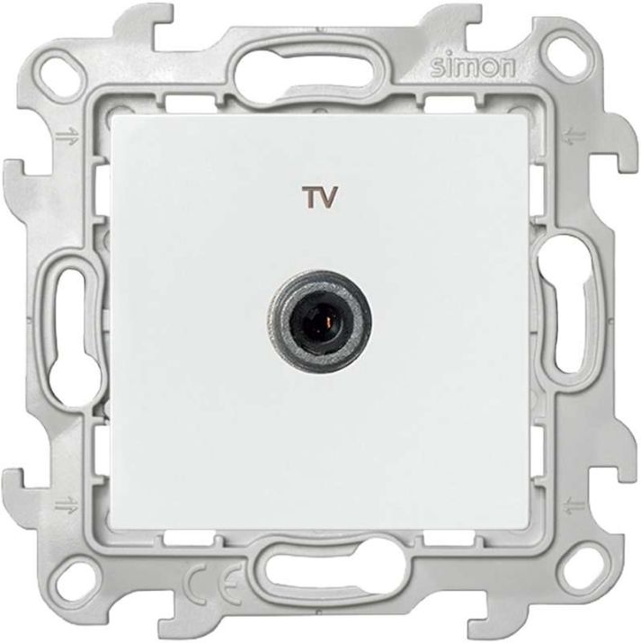 Изображение Розетка телевизионная оконечная TV СП Simon 24 IP20 механизм бел. Simon 2450476-030