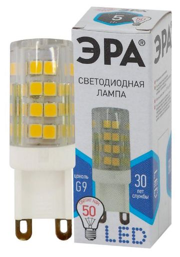 Изображение Лампа светодиодная JCD-5w-220V-corn ceramics-840-G9 400лм Эра Б0027864