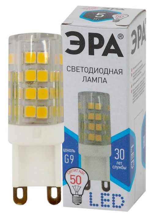 Изображение Лампа светодиодная JCD-5w-220V-corn ceramics-840-G9 400лм Эра Б0027864