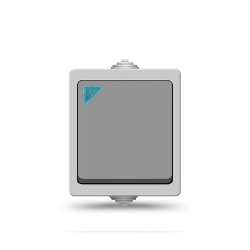 Изображение Выключатель 1-кл. Аллегро IP54 с подсветкой сер. UNIVersal 1278