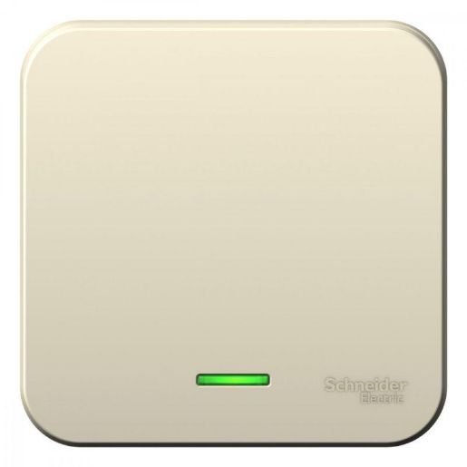 Изображение Выключатель 1-кл. ОП Blanca 10А IP20 (сх. 1) 250В с подсветкой с изолир. пластиной молочн. SE BLNVA101112