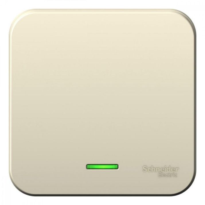 Изображение Выключатель 1-кл. ОП Blanca 10А IP20 (сх. 1) 250В с подсветкой с изолир. пластиной молочн. SE BLNVA101112