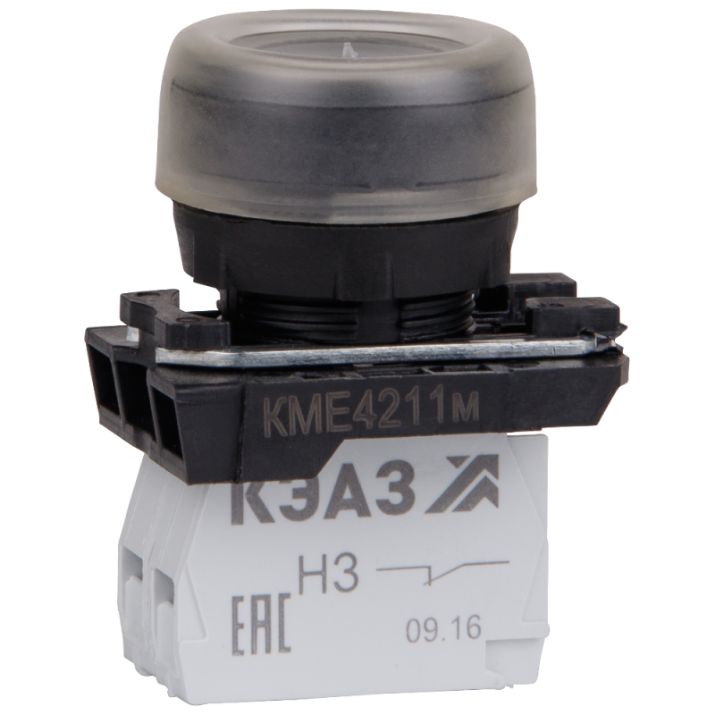 Изображение Кнопка КМЕ 4211м 1но+1нз цилиндр IP65 черн. КЭАЗ 248243