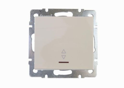 Изображение Переключатель проходной 1-кл. СП Rain IP20 с подсветкой механизм крем. LEZARD 703-0388-114
