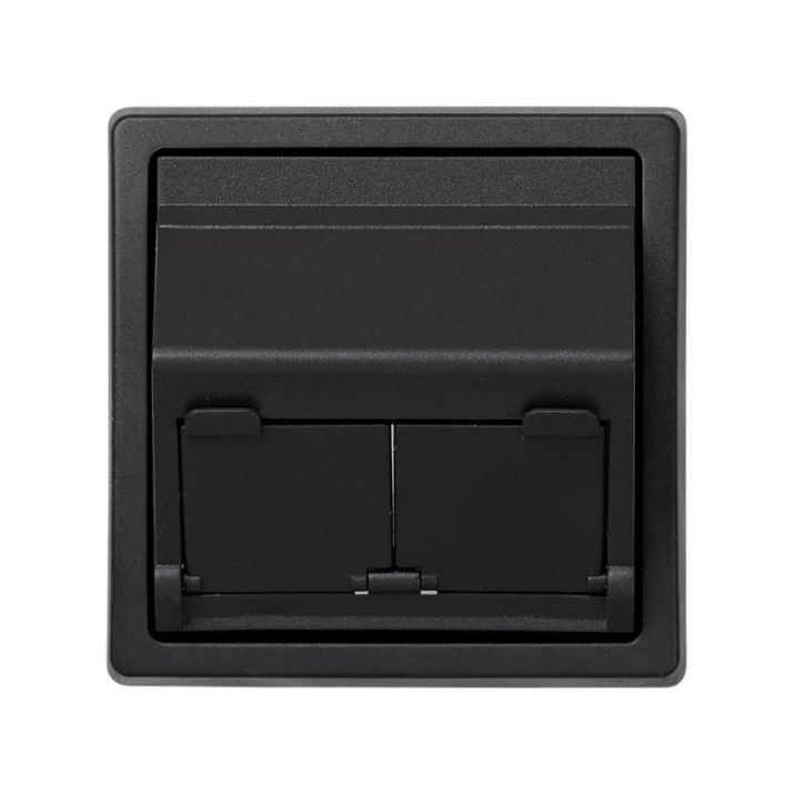 Изображение Адаптер на 2 RJ45(12) коннектора 75528; 75540; 75541; 75544-39 75542-30 наклонный Simon73 Loft графит 73086-62