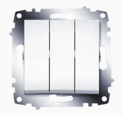 Изображение Выключатель 3-кл. 1мод. СП Cosmo 10А IP20 механизм бел. ABB 619-010200-254
