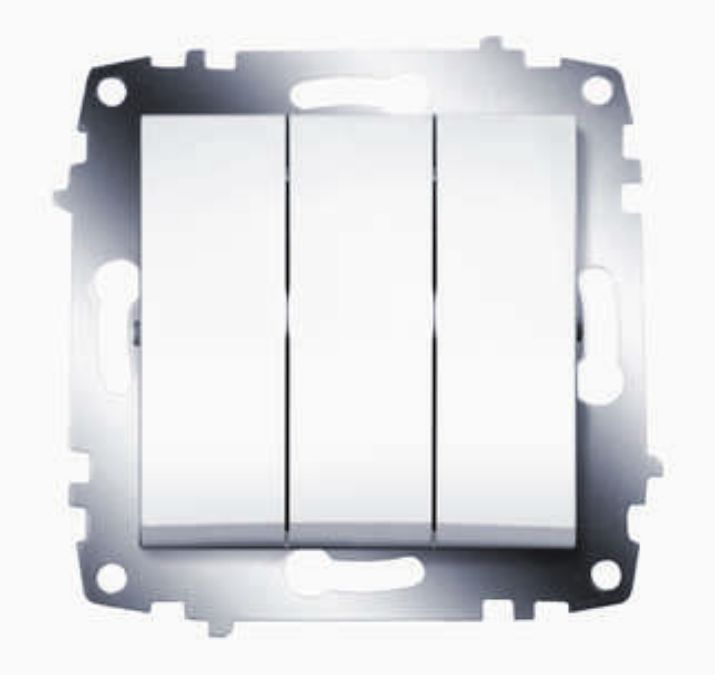 Изображение Выключатель 3-кл. 1мод. СП Cosmo 10А IP20 механизм бел. ABB 619-010200-254