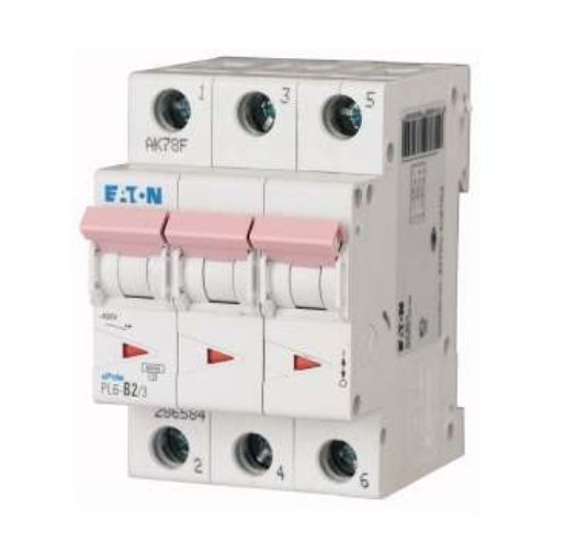 Изображение Выключатель автоматический модульный 3п B 8А 6кА PL6-B8/3 EATON 164875