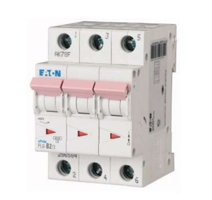 Изображение Выключатель автоматический модульный 3п B 8А 6кА PL6-B8/3 EATON 164875