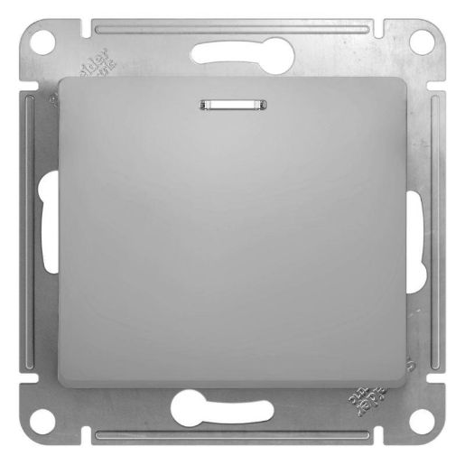 Изображение Переключатель проходной 1-кл. СП Glossa 10А IP20 (сх. 6а) 10AX с подсветкой механизм алюм. SE GSL000363
