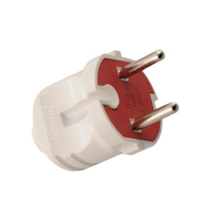 Изображение Вилка Accessories 1ф 6А без заземл. бел. LEZARD 715-0101-601