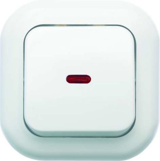 Изображение Выключатель 1-кл. СП Валентина 6А IP20 С16-068 с индикацией бел. Кунцево 7645