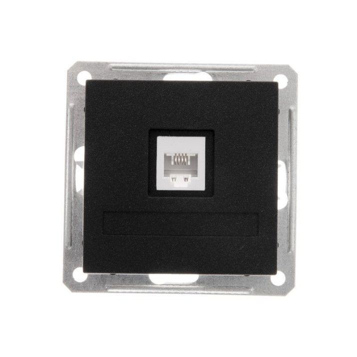 Изображение Розетка телефонная 1-м СП W59 RJ11 1А 160В механизм черн. бархат SE RSI-152T-6-86