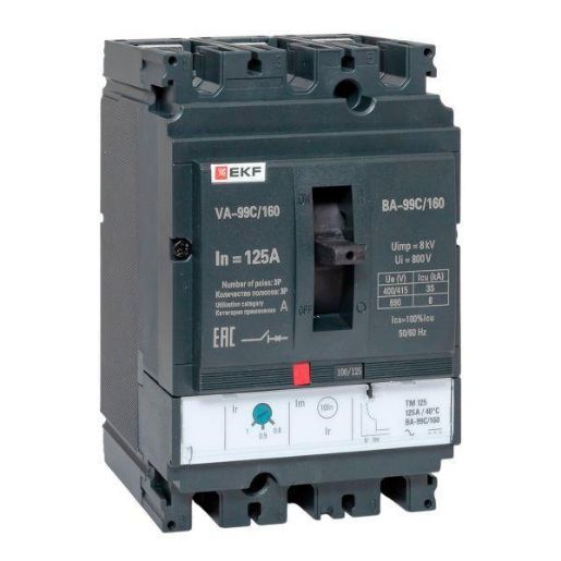 Изображение Выключатель автоматический 3п 160/125А 36кА ВА-99C Compact NS PROxima EKF mccb99C-160-125