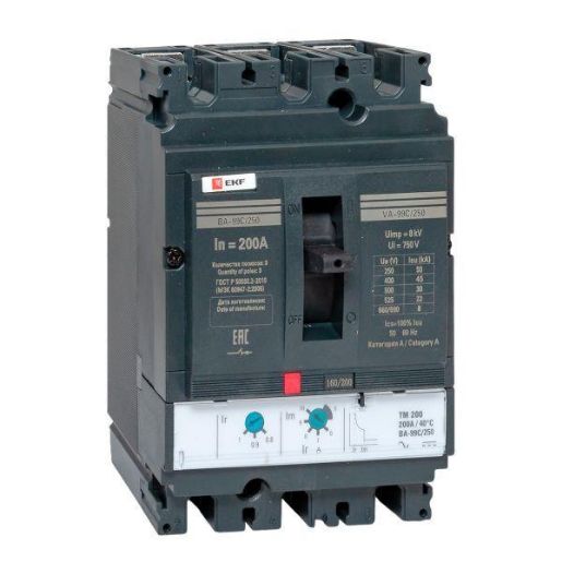 Изображение Выключатель автоматический 3п 250/200А 45кА ВА-99C Compact NS PROxima EKF mccb99C-250-200