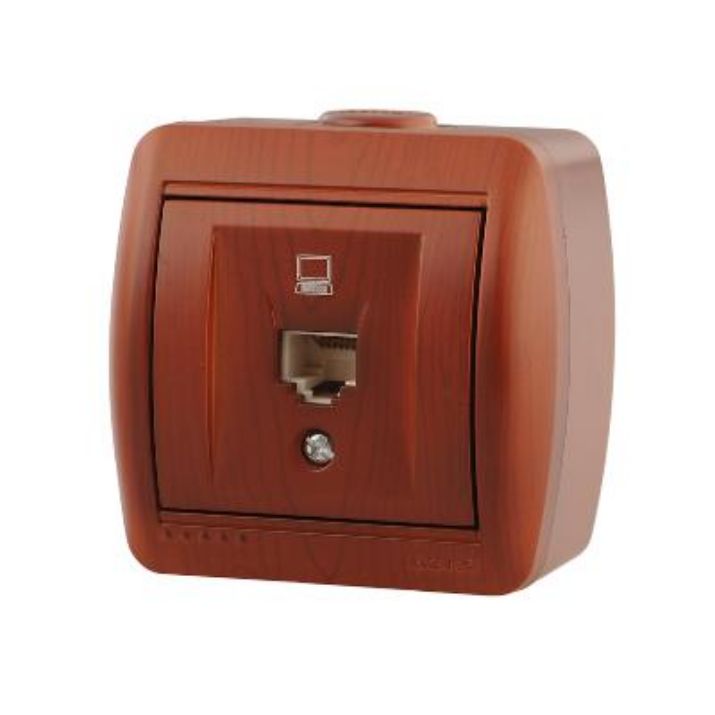 Изображение Розетка компьютерная 1-м ОП Nata RJ45 вишня LEZARD 710-0600-139