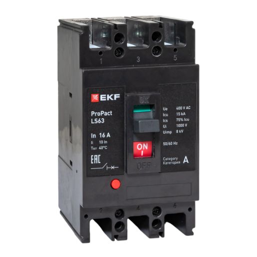 Изображение Выключатель автоматический 3п 16А 15кА LS63 ProPact EKF mccb-63-15-3-16-ls