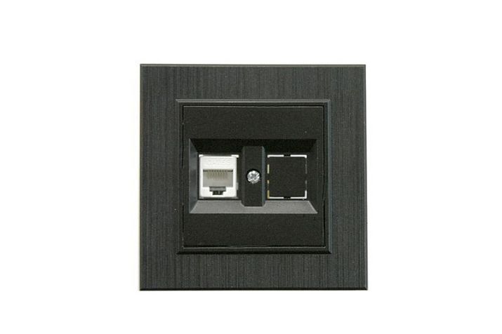 Изображение Розетка компьютерная CAT 5+гнездо Karea LINE STAR чер. Makel 86054035