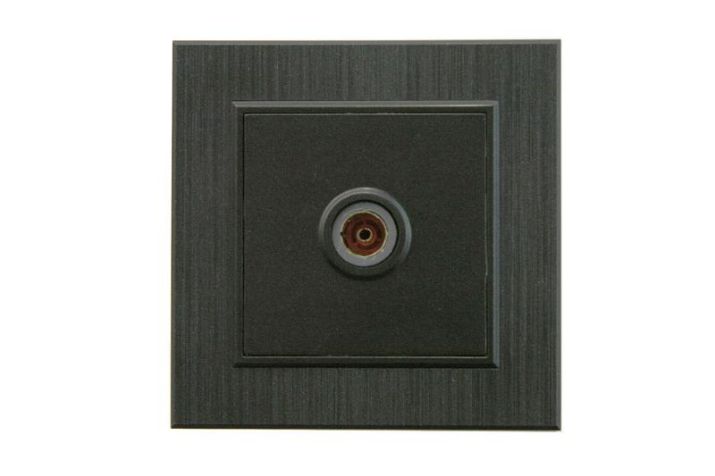 Изображение Розетка TV проходная Karea LINE STAR чер. Makel 86054007