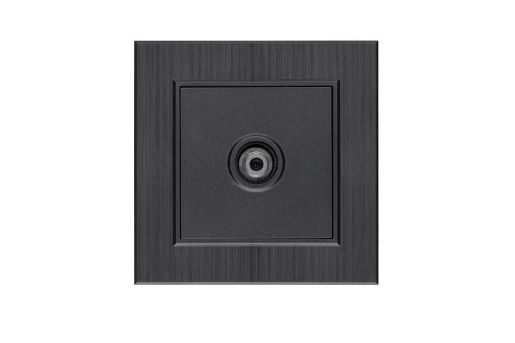 Изображение Розетка TV проходная Karea LINE STAR дым. металлик Makel 86050007