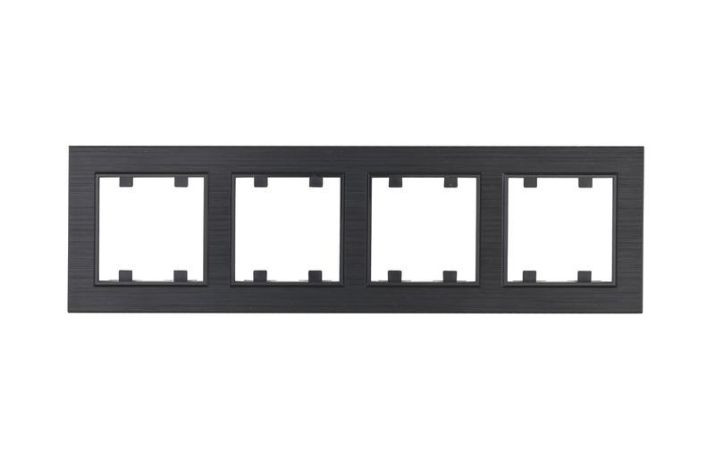 Изображение Рамка 4-м Karea LINE STAR дым. металлик Makel 86050704