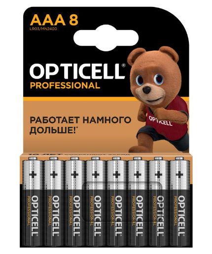 Изображение Элемент питания алкалиновый AAA/LR03 (блист. 8шт) Professional Opticell 5052008