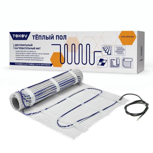 Изображение Комплект "Теплый пол" (мат) 150Вт/кв.м 2кв.м TOKOV ELECTRIC TKE-MAT150-300-2