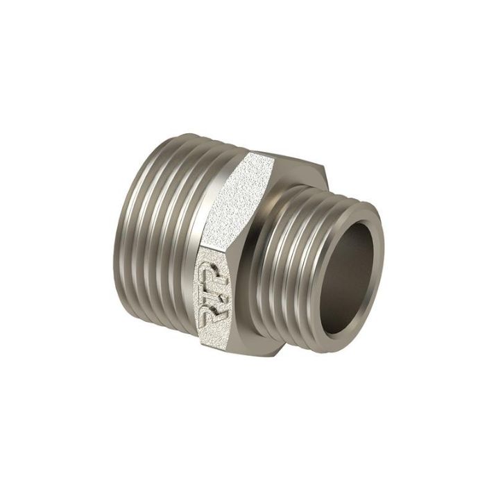 Изображение Ниппель переходной латунь наружн. резьба 1 1/4дюйм х1дюйм еврослот никель RTP 38410