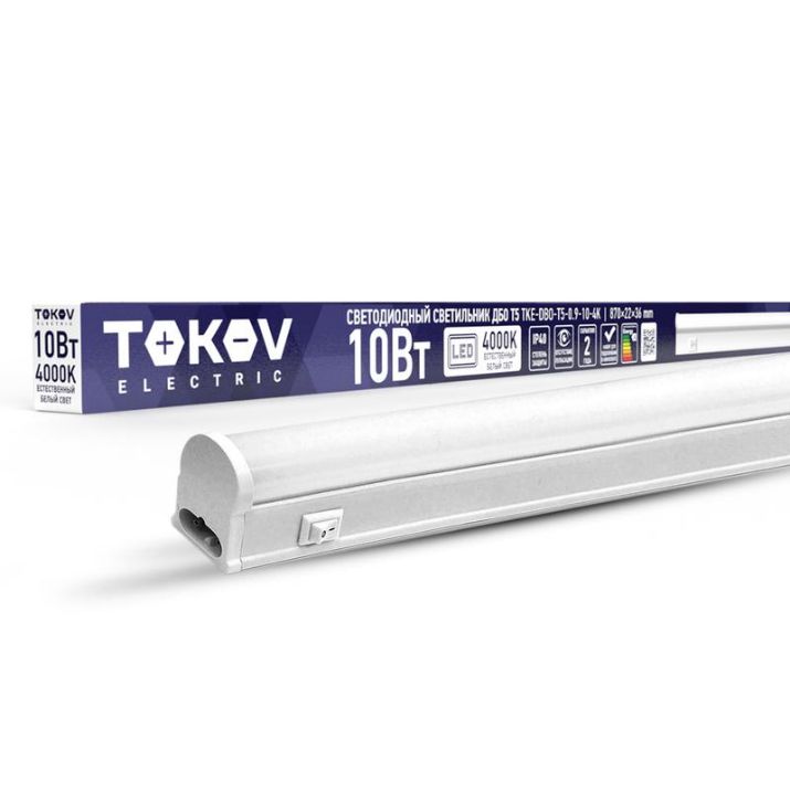 Изображение Светильник светодиодный ДБО Т5 10Вт 4К IP40 TOKOV ELECTRIC TKE-DBO-T5-0.9-10-4K