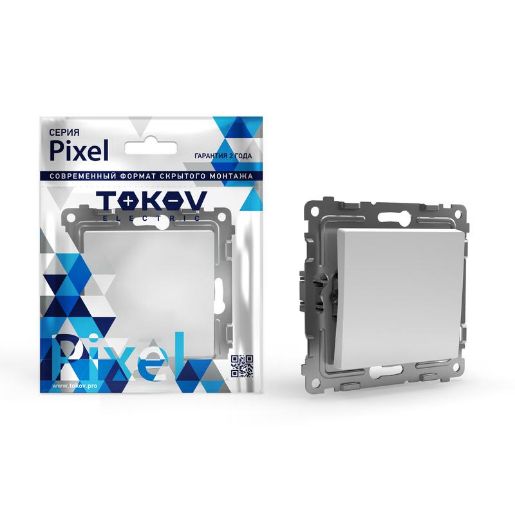 Изображение Выключатель 1-кл. СП Pixel 10А IP20 механизм бел. TOKOV ELECTRIC TKE-PX-V1-C01