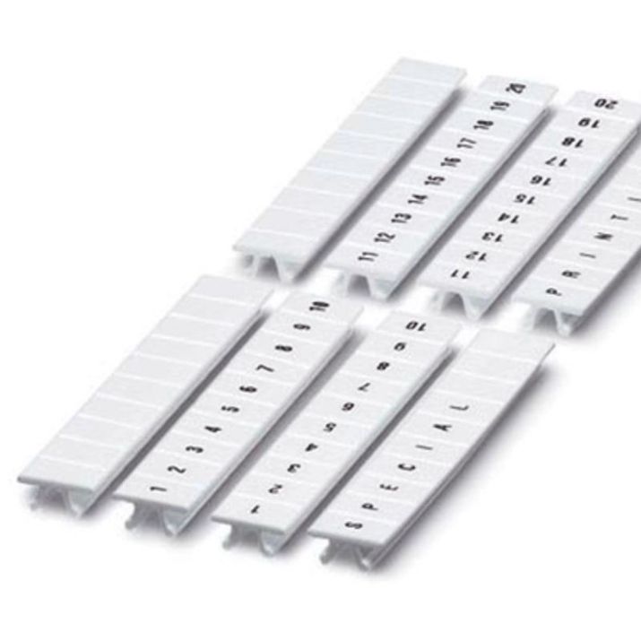 Изображение Маркировка для клемм ширина 6мм L1 L2 L3 N PE горизонтальная ориентация 1шт=полоса из 10 маркеров (уп.10шт) DKC NUPUTUK-6-L1-PEH