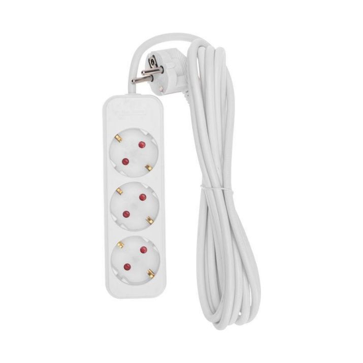 Изображение Удлинитель 3х3м с заземл. STANDARD 3х1кв.мм бел. Rexant 13-4010