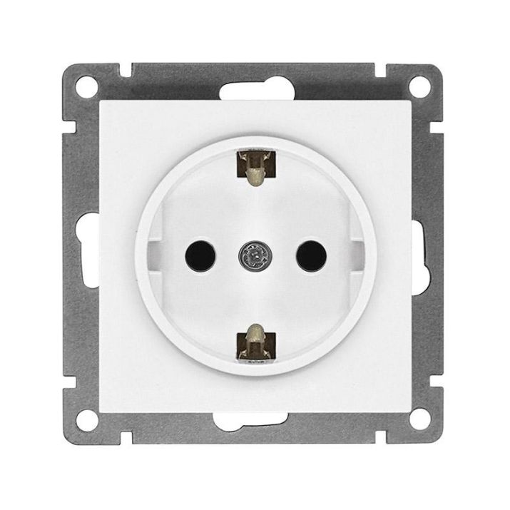 Изображение Розетка 1-м СП Афина 16А IP20 с заземл. механизм бел. Universal A0028