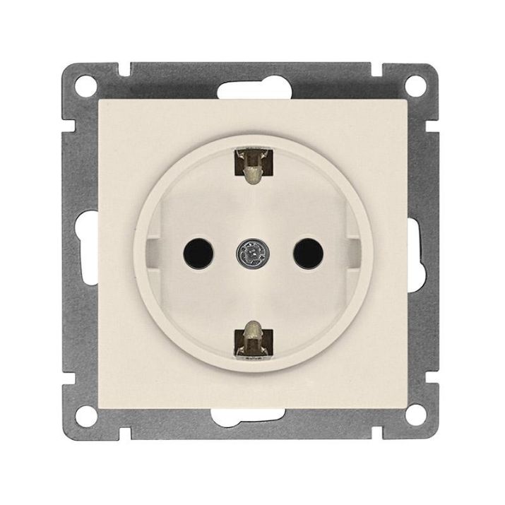 Изображение Розетка 1-м СП Афина 16А IP20 с заземл. механизм сл. кость (ivory) Universal A0028-I