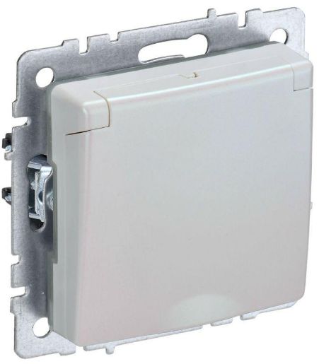 Изображение Розетка BRITE РСбш10-3-БрЖ 16А IP20 с заземл. защ. шторки с крышкой механизм жемчуж. IEK BR-R16-16-K36