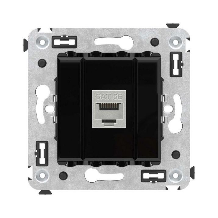 Изображение Розетка компьютерная 1-м СП Avanti "Черный квадрат" RJ45 кат.5E без шторок экранир. механизм DKC 4402763