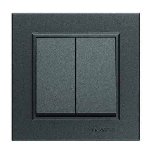 Изображение Выключатель 2-кл. СП Karea 10А IP20 дым. металлик Makel 56050003