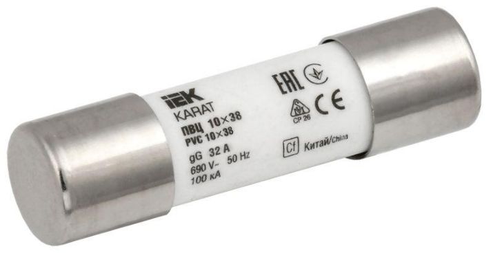 Изображение Вставка плавкая цилиндрическая ПВЦ 10х38 32А KARAT IEK MFL10-032