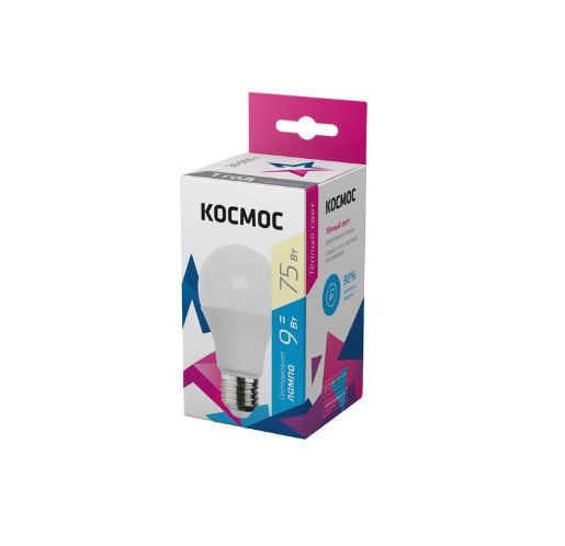 Изображение Лампа светодиодная А55 9Вт 3000К Е27 Космос LkecLED9wA55E2730