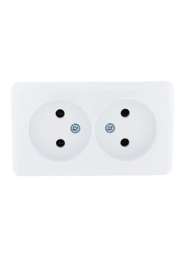 Изображение Розетка 2-м ОП Viola 16А IP20 без заземл. бел. LEZARD 751-0200-128