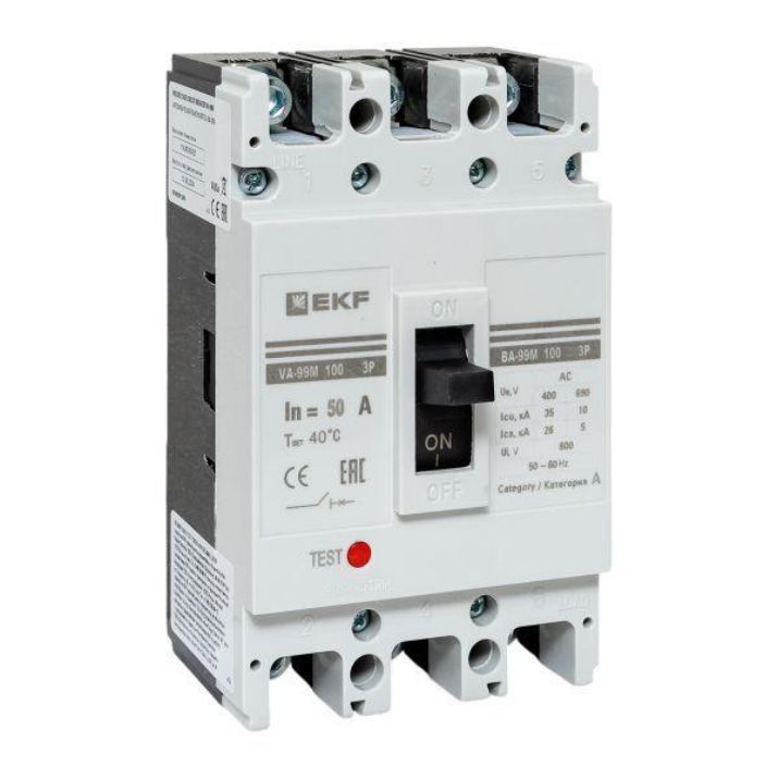 Изображение Выключатель автоматический 3п 100/50А 35кА ВА-99М PROxima EKF mccb99-100-50m