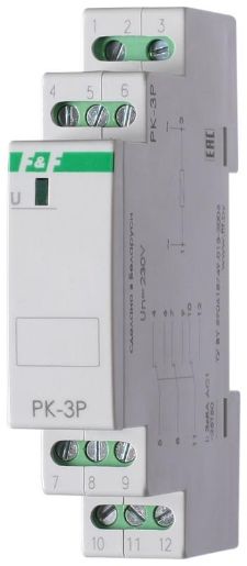 Изображение Реле промежуточное PK-3P (монтаж на DIN-рейке 35мм 220В 50Гц 3х8А 3NO/NC IP20) F&F EA06.001.023