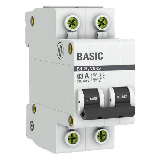 Изображение Выключатель нагрузки 2п 63А ВН-29 Basic EKF SL29-2-63-bas