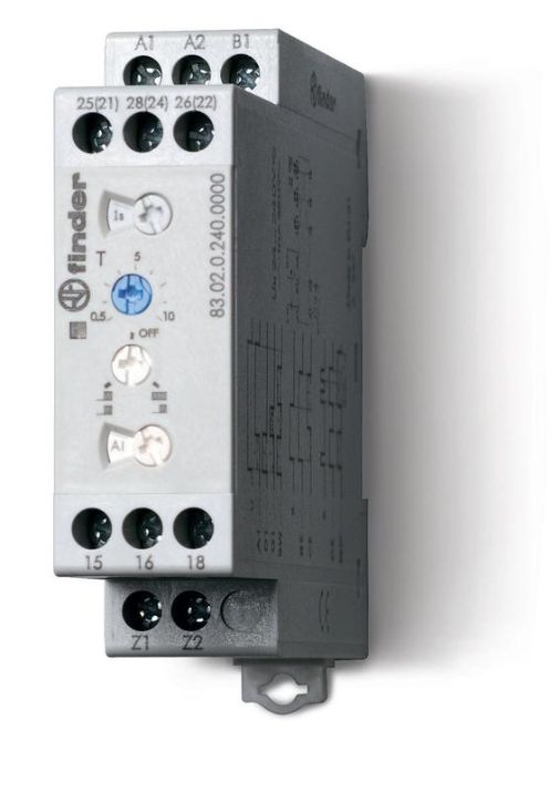Изображение Таймер мультифункциональный 240В AC/DC 2CO 12А 0.05с…10дн. FINDER 830202400000